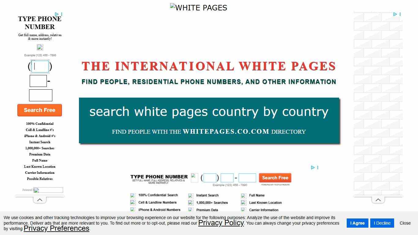 White Pages Directory Lookup